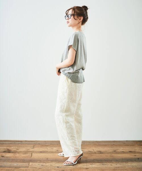 le.coeur blanc / ルクールブラン ニット・セーター | 《手洗い可能》フレンチスリーブラメニット | 詳細10