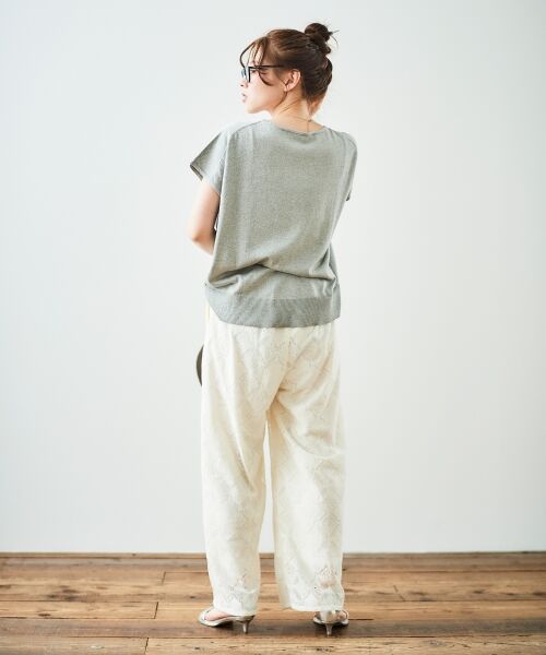 le.coeur blanc / ルクールブラン ニット・セーター | 《手洗い可能》フレンチスリーブラメニット | 詳細11