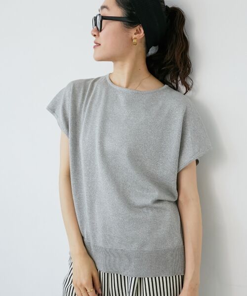 le.coeur blanc / ルクールブラン ニット・セーター | 《手洗い可能》フレンチスリーブラメニット | 詳細12