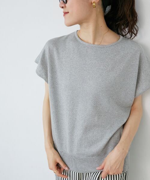 le.coeur blanc / ルクールブラン ニット・セーター | 《手洗い可能》フレンチスリーブラメニット | 詳細14