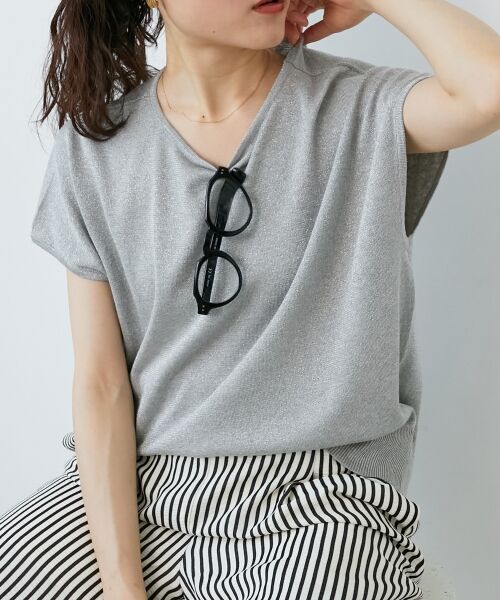 le.coeur blanc / ルクールブラン ニット・セーター | 《手洗い可能》フレンチスリーブラメニット | 詳細15