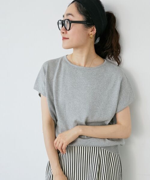 le.coeur blanc / ルクールブラン ニット・セーター | 《手洗い可能》フレンチスリーブラメニット | 詳細16