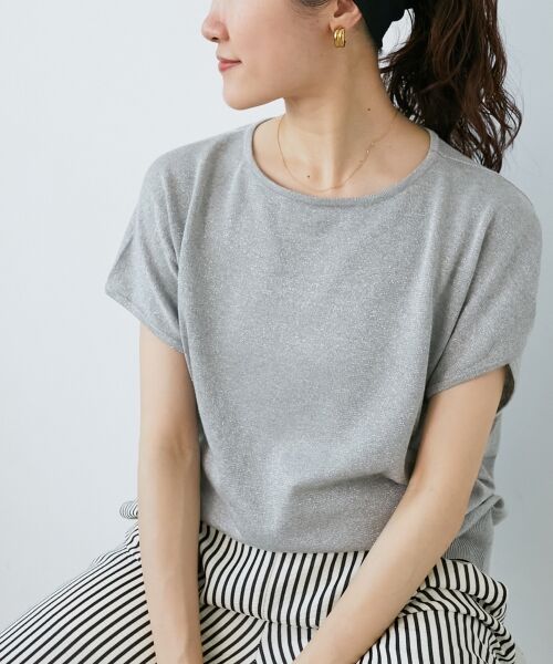 le.coeur blanc / ルクールブラン ニット・セーター | 《手洗い可能》フレンチスリーブラメニット | 詳細17