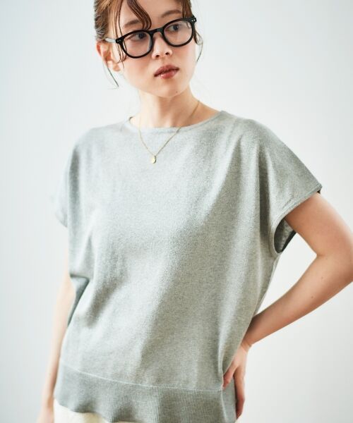 le.coeur blanc / ルクールブラン ニット・セーター | 《手洗い可能》フレンチスリーブラメニット | 詳細2