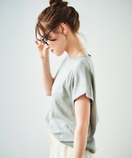 le.coeur blanc / ルクールブラン ニット・セーター | 《手洗い可能》フレンチスリーブラメニット | 詳細5