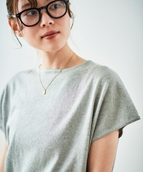 le.coeur blanc / ルクールブラン ニット・セーター | 《手洗い可能》フレンチスリーブラメニット | 詳細6