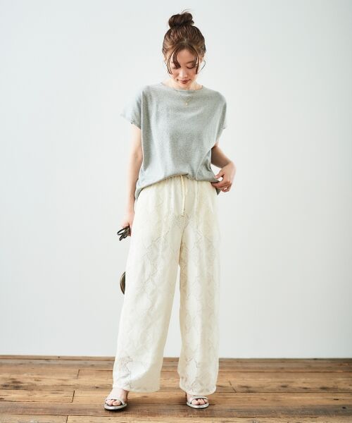 le.coeur blanc / ルクールブラン ニット・セーター | 《手洗い可能》フレンチスリーブラメニット | 詳細9