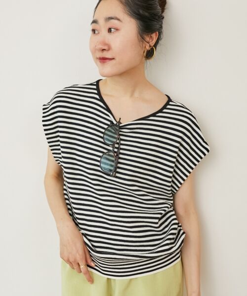 le.coeur blanc / ルクールブラン ニット・セーター | 《手洗い可能》柄編みボーダーフレンチニット | 詳細17