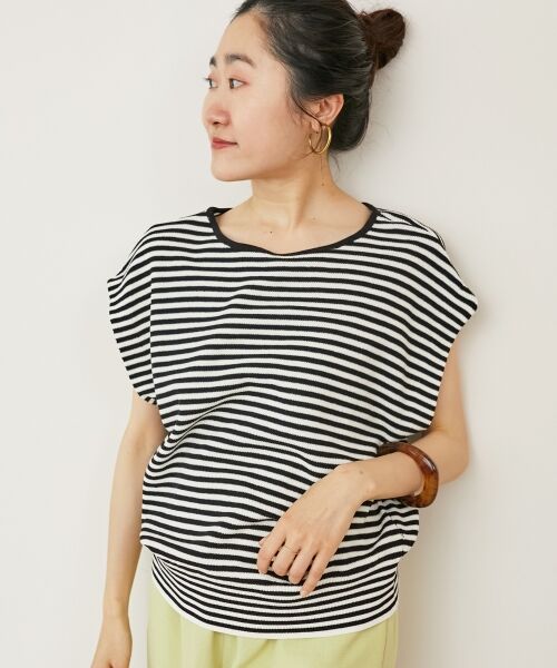 le.coeur blanc / ルクールブラン ニット・セーター | 《手洗い可能》柄編みボーダーフレンチニット | 詳細18