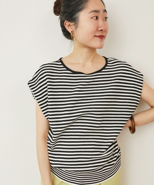 le.coeur blanc / ルクールブラン ニット・セーター | 《手洗い可能》柄編みボーダーフレンチニット | 詳細19