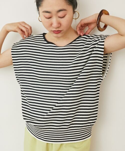 le.coeur blanc / ルクールブラン ニット・セーター | 《手洗い可能》柄編みボーダーフレンチニット | 詳細21