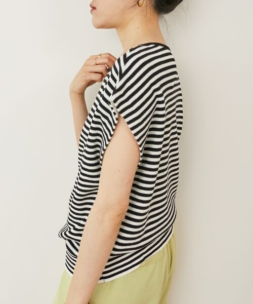 le.coeur blanc / ルクールブラン ニット・セーター | 《手洗い可能》柄編みボーダーフレンチニット | 詳細22