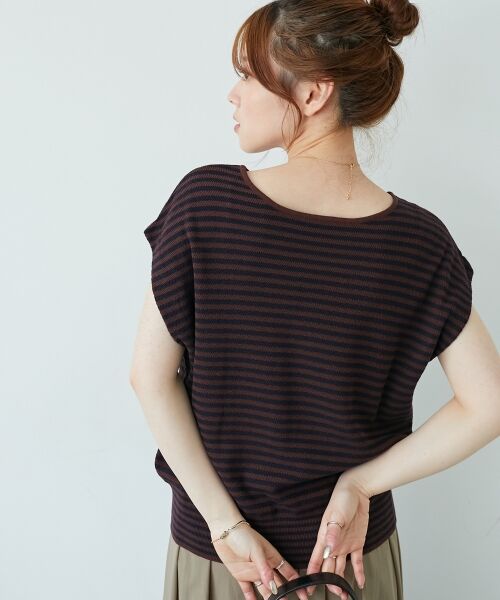 le.coeur blanc / ルクールブラン ニット・セーター | 《手洗い可能》柄編みボーダーフレンチニット | 詳細6