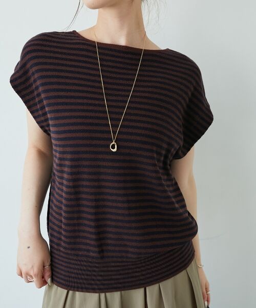 le.coeur blanc / ルクールブラン ニット・セーター | 《手洗い可能》柄編みボーダーフレンチニット | 詳細8