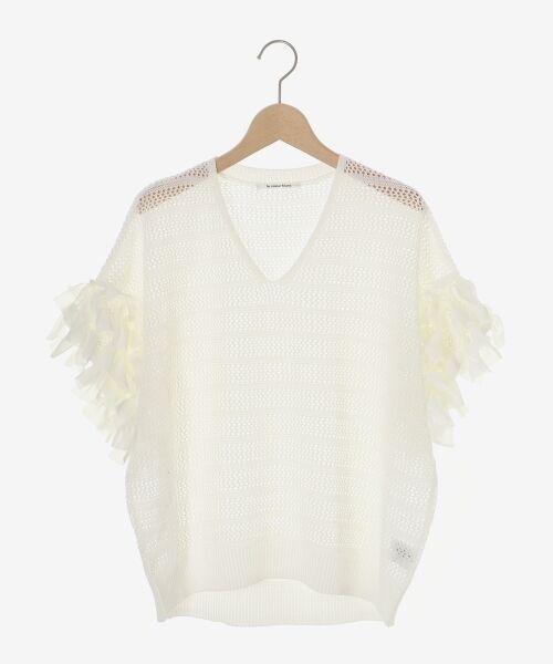 le.coeur blanc / ルクールブラン ニット・セーター | 透かし編みリボンVネックフレンチ | 詳細1