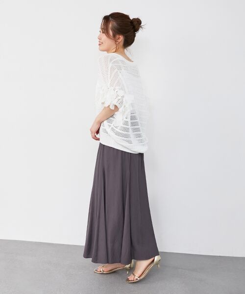 le.coeur blanc / ルクールブラン ニット・セーター | 透かし編みリボンVネックフレンチ | 詳細11