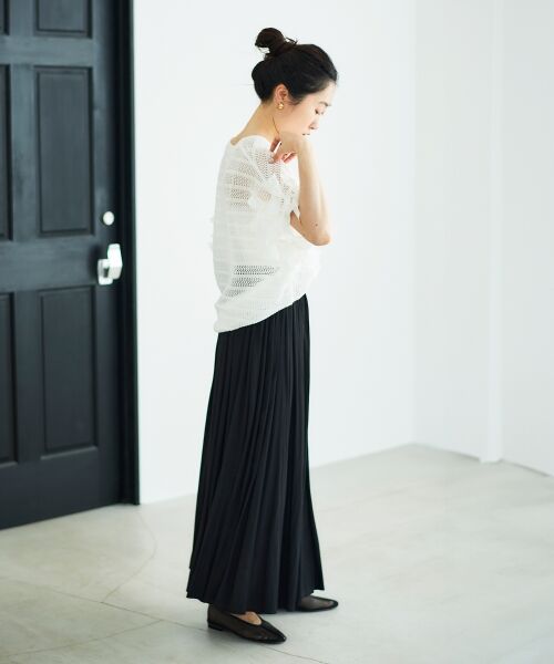 le.coeur blanc / ルクールブラン ニット・セーター | 透かし編みリボンVネックフレンチ | 詳細19