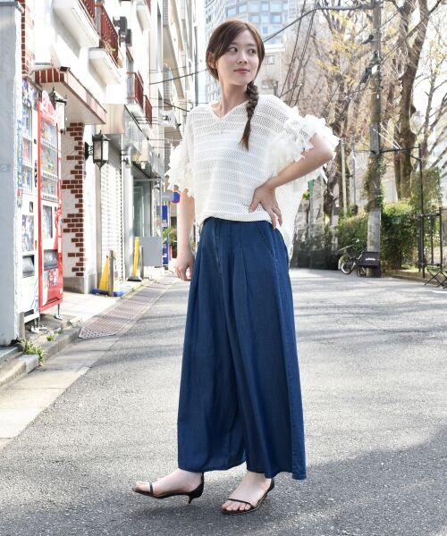 le.coeur blanc / ルクールブラン ニット・セーター | 透かし編みリボンVネックフレンチ | 詳細25