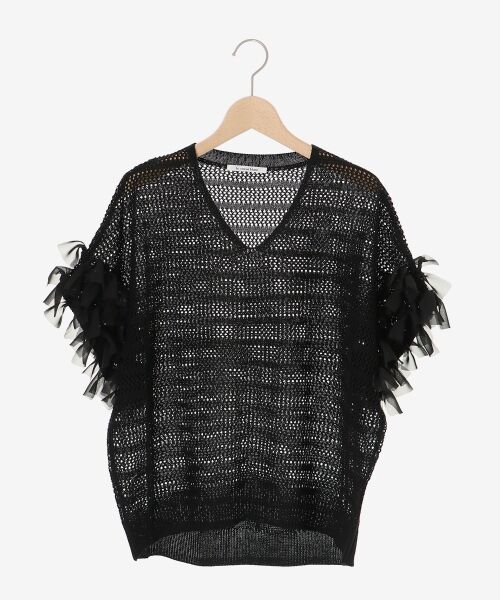 le.coeur blanc / ルクールブラン ニット・セーター | 透かし編みリボンVネックフレンチ | 詳細26