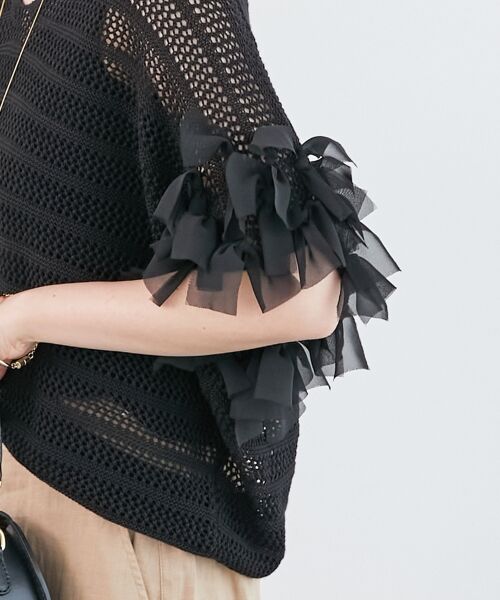 le.coeur blanc / ルクールブラン ニット・セーター | 透かし編みリボンVネックフレンチ | 詳細30