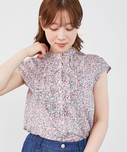 le.coeur blanc / ルクールブラン シャツ・ブラウス | リバティアソートフロントフリルフレンチブラウス | 詳細13