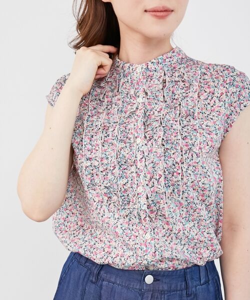 le.coeur blanc / ルクールブラン シャツ・ブラウス | リバティアソートフロントフリルフレンチブラウス | 詳細15