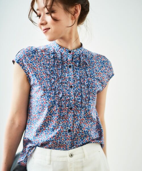 le.coeur blanc / ルクールブラン シャツ・ブラウス | リバティアソートフロントフリルフレンチブラウス | 詳細2