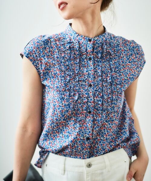 le.coeur blanc / ルクールブラン シャツ・ブラウス | リバティアソートフロントフリルフレンチブラウス | 詳細3