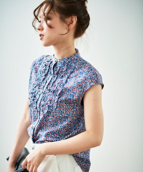 le.coeur blanc / ルクールブラン シャツ・ブラウス | リバティアソートフロントフリルフレンチブラウス | 詳細4