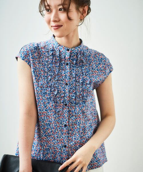 le.coeur blanc / ルクールブラン シャツ・ブラウス | リバティアソートフロントフリルフレンチブラウス | 詳細5