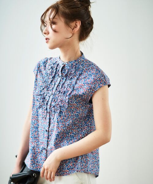 le.coeur blanc / ルクールブラン シャツ・ブラウス | リバティアソートフロントフリルフレンチブラウス | 詳細6