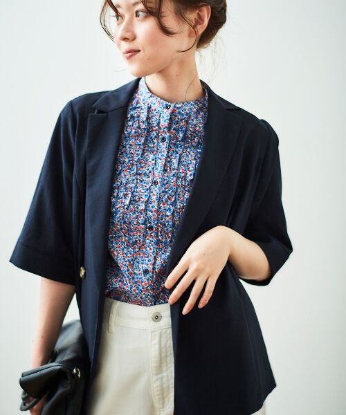 le.coeur blanc / ルクールブラン シャツ・ブラウス | リバティアソートフロントフリルフレンチブラウス | 詳細7