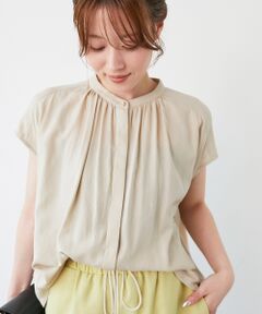 le.coeur blanc / ルクールブラン シャツ・ブラウス | 《手洗い可能》T/R追撚フレンチスリーブブラウス