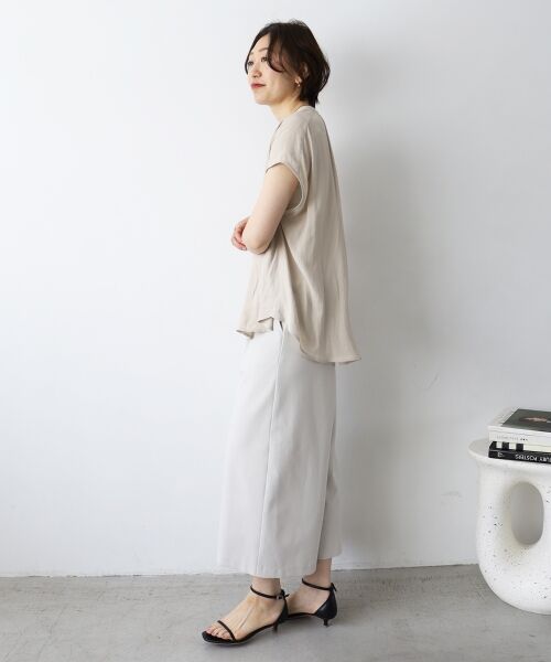 le.coeur blanc / ルクールブラン シャツ・ブラウス | 《手洗い可能》T/R追撚フレンチスリーブブラウス | 詳細13