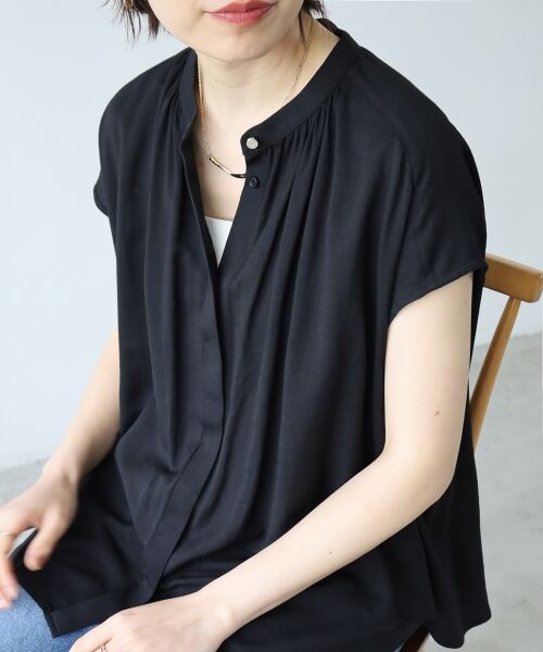 le.coeur blanc / ルクールブラン シャツ・ブラウス | 《手洗い可能》T/R追撚フレンチスリーブブラウス | 詳細21