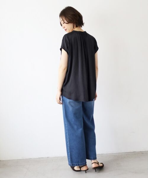 le.coeur blanc / ルクールブラン シャツ・ブラウス | 《手洗い可能》T/R追撚フレンチスリーブブラウス | 詳細23