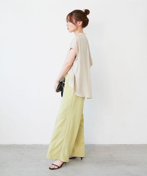 le.coeur blanc / ルクールブラン シャツ・ブラウス | 《手洗い可能》T/R追撚フレンチスリーブブラウス | 詳細9