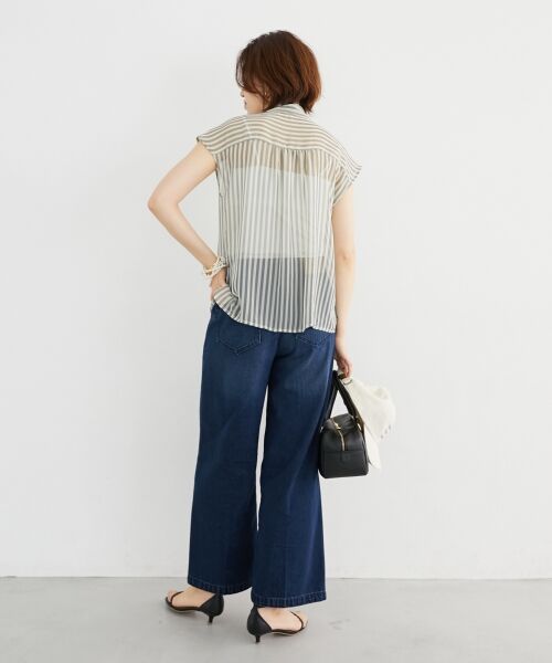le.coeur blanc / ルクールブラン シャツ・ブラウス | 《手洗い可能》楊柳シアーストライプボウタイブラウス | 詳細14
