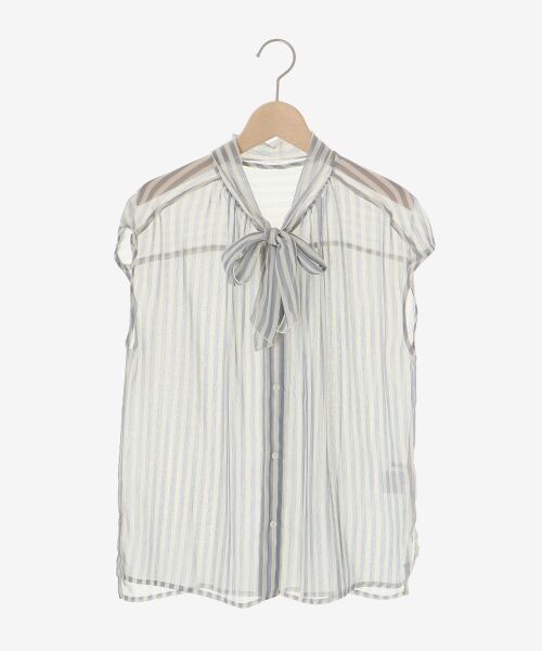 le.coeur blanc / ルクールブラン シャツ・ブラウス | 《手洗い可能》楊柳シアーストライプボウタイブラウス | 詳細15