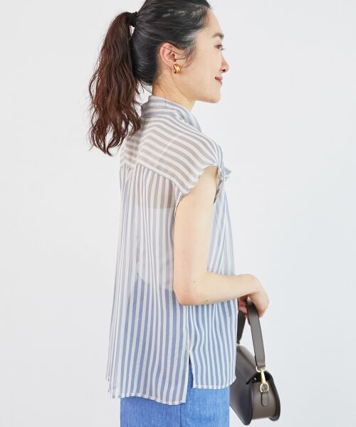 le.coeur blanc / ルクールブラン シャツ・ブラウス | 《手洗い可能》楊柳シアーストライプボウタイブラウス | 詳細19