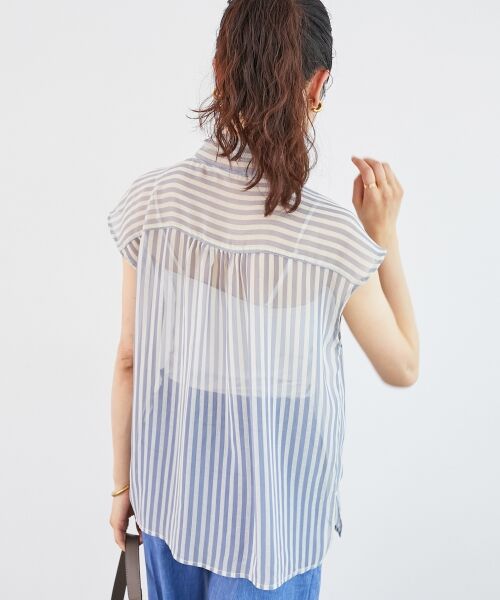 le.coeur blanc / ルクールブラン シャツ・ブラウス | 《手洗い可能》楊柳シアーストライプボウタイブラウス | 詳細20