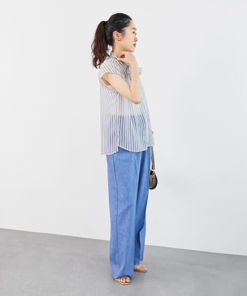 le.coeur blanc / ルクールブラン シャツ・ブラウス | 《手洗い可能》楊柳シアーストライプボウタイブラウス | 詳細23