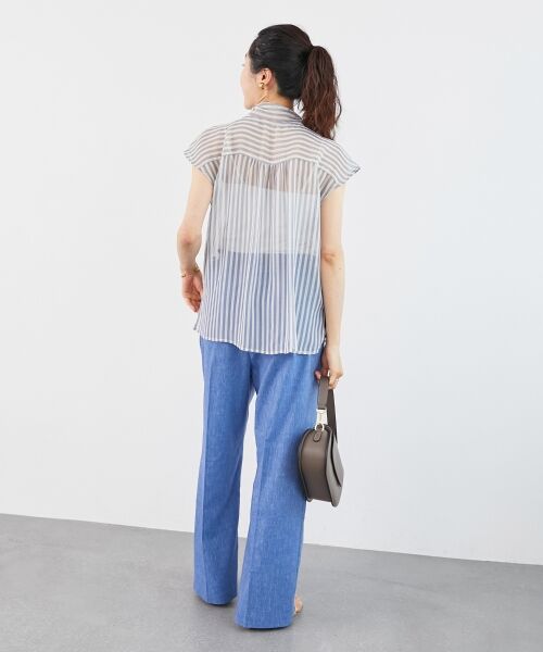 le.coeur blanc / ルクールブラン シャツ・ブラウス | 《手洗い可能》楊柳シアーストライプボウタイブラウス | 詳細24