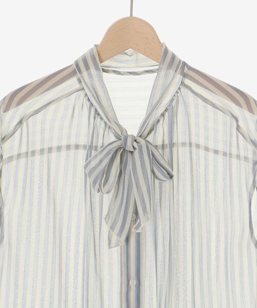le.coeur blanc / ルクールブラン シャツ・ブラウス | 《手洗い可能》楊柳シアーストライプボウタイブラウス | 詳細26