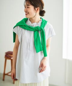 le.coeur blanc / ルクールブラン シャツ・ブラウス | ストライプフリルカラーブラウス