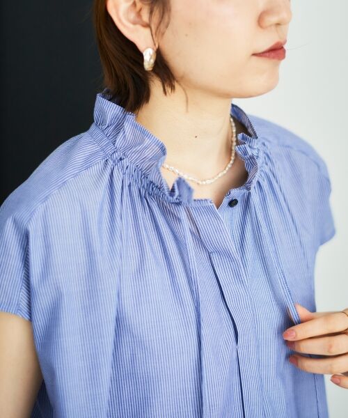 le.coeur blanc / ルクールブラン シャツ・ブラウス | ストライプフリルカラーブラウス | 詳細24