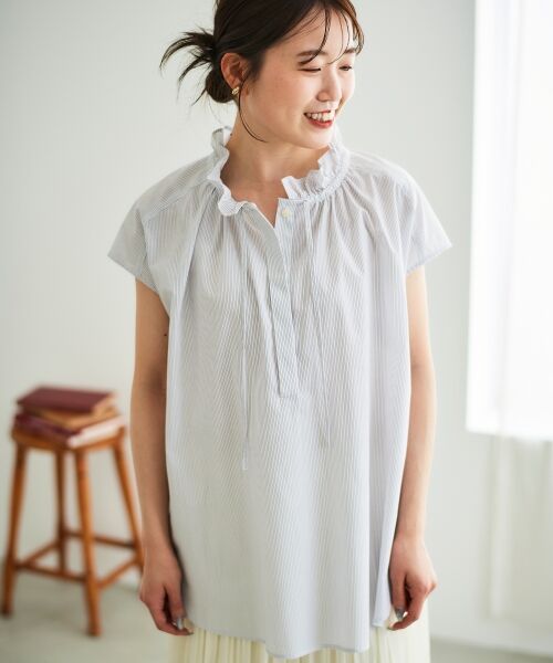 le.coeur blanc / ルクールブラン シャツ・ブラウス | ストライプフリルカラーブラウス | 詳細6