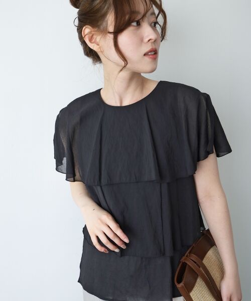 le.coeur blanc / ルクールブラン シャツ・ブラウス | 《手洗い可能》シアーフリルティアードブラウス | 詳細16