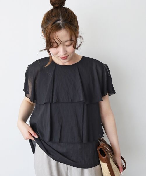 le.coeur blanc / ルクールブラン シャツ・ブラウス | 《手洗い可能》シアーフリルティアードブラウス | 詳細17