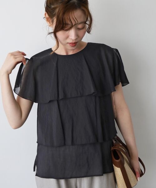 le.coeur blanc / ルクールブラン シャツ・ブラウス | 《手洗い可能》シアーフリルティアードブラウス | 詳細18